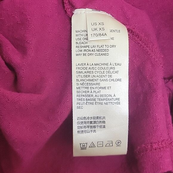 By Anthropolgie Caroline Raspberry Babydoll Blouse Ruffled Flounce sleev… - Picture 10 of 14